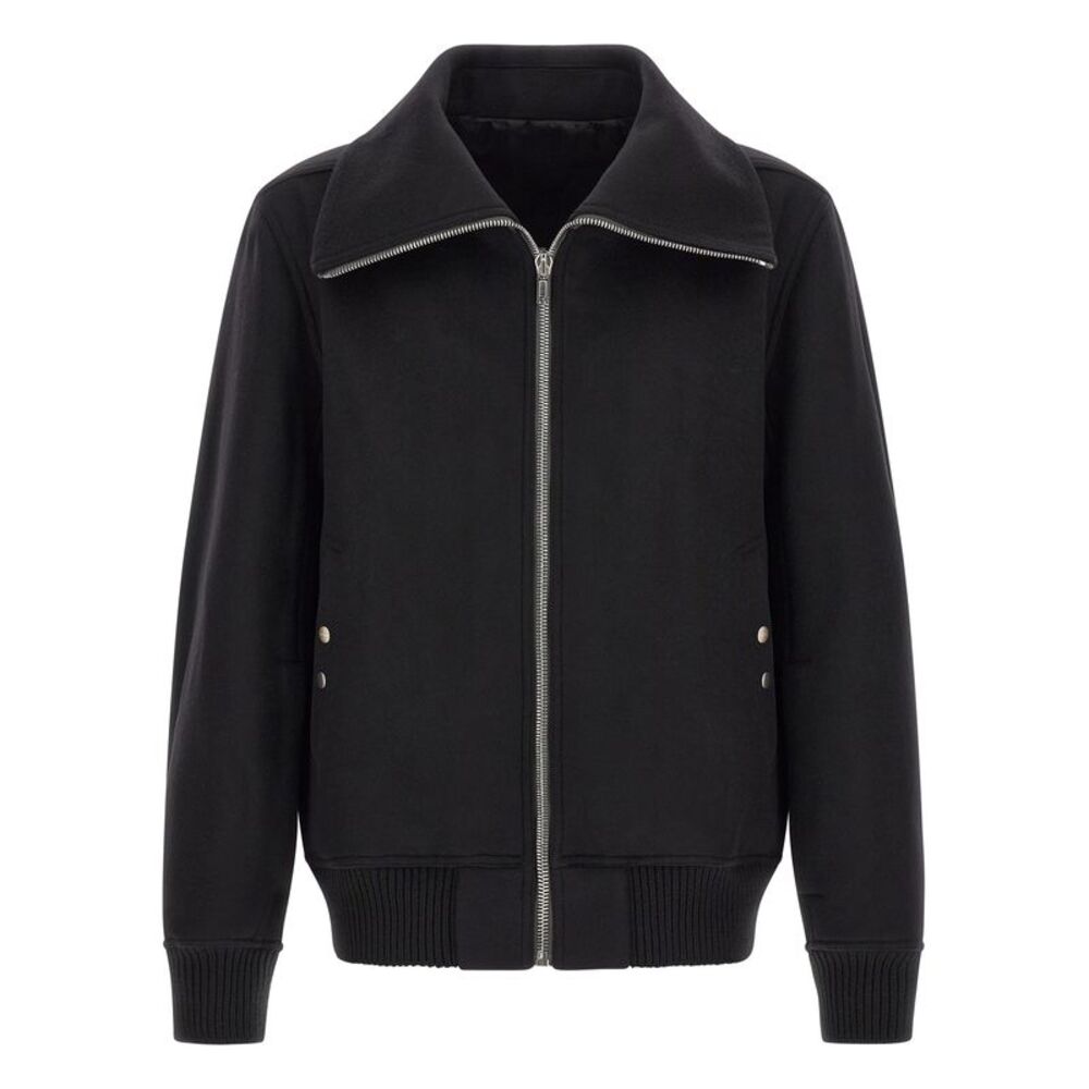 Rick Owens Black Virgin Wool Men's Bomber